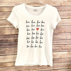 J. Crew White ‘Love’ Collectors Tee - S